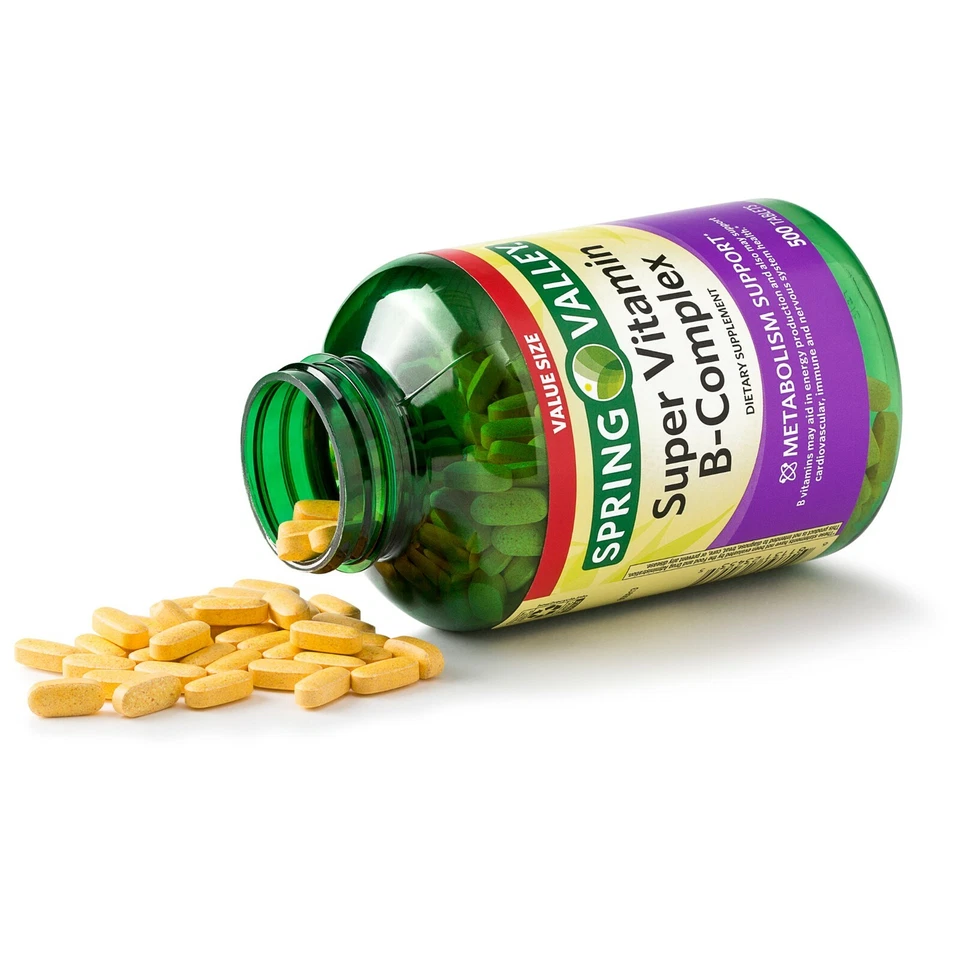 Spring Valley Super Vitamin B-Complex Tablets, 500 Count..+ - Image 2 of 4