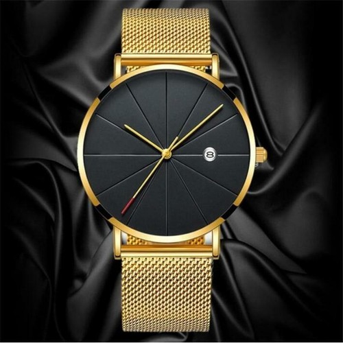 Orologio Trendy Uomo Ultra Sottile Minimalista Cinturino Acciaio Slim Acciaio Inox Quarzo - Foto 4 di 17