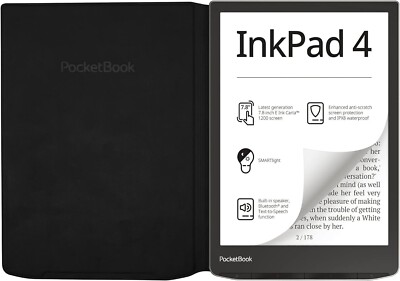 PocketBook E-Reader Cover for InkPad 4 InkPad Color 2 Flip Cover Black