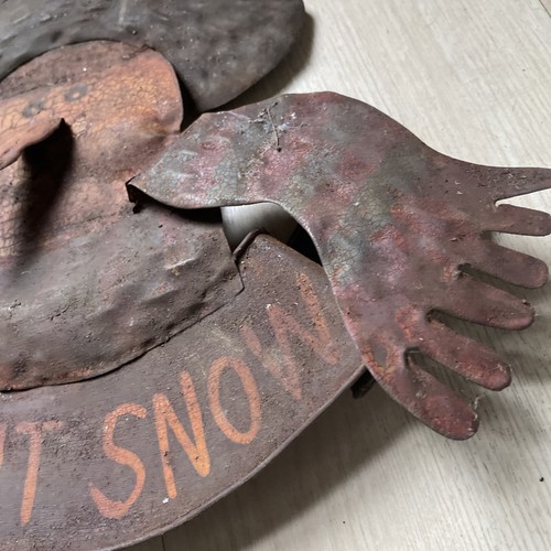 Rostiges Metall �� Schneemann Schild 3D "Let It Snow" �� - Bild 3 von 8