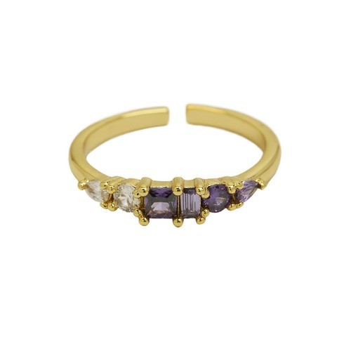 Dainty Stackable CZ Birthstone Rings for Women Colorful Open Finger Ring Gifts - Picture 14 of 24