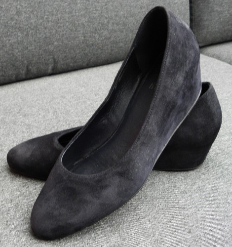 Högl Keilabsatzballerinas Gr. 2 1/2 2,5 Wildleder dunkelgrau Damen Schuhe Pumps - Bild 5 von 12