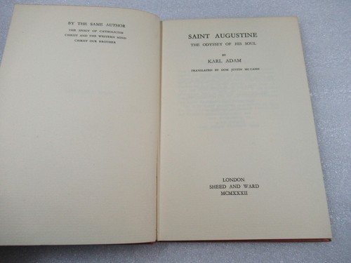 Augustinus Die Odyssee seiner Seele - Karl Adam 1932 1. Auflage HB - Bild 4 von 7