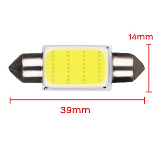 2pcs Bombilla de coche 39mm COB Blanco Doble punta Luz Festón Domo Interior Luz LED - Imagen 7 de 11