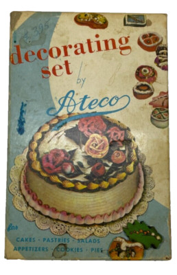 Vintage Ateco Icing Cake & Pastry Decorating Set With 10 Design Tips No. 701