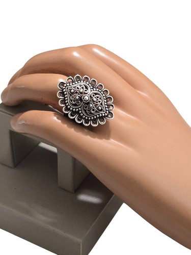 Vintage Turkey Sterling Silver Women's Statement Ring Size 8