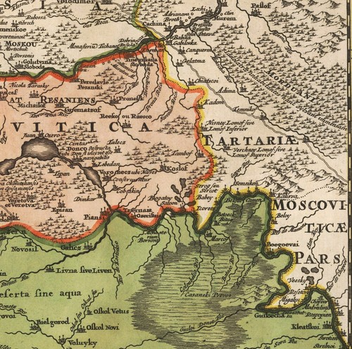 Antique Old 1716 Ancient Map of Ukraine; Cotton Canvas, Magnetic Wooden Hanger - Picture 10 of 20