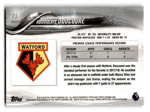 2018-19 Topps Chrome Premier League Soccer Base- Pick Your Card - Picture 137 of 195