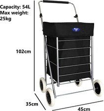 Lightweight Shopping Trolley 4 Wheels Bag Cart Luggage Seller Metal Wheeled