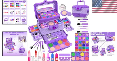 Comprehensive Kids Makeup Set - 54 Pieces of Non-Toxic Fun for Little Beauties - Picture 2 of 9
