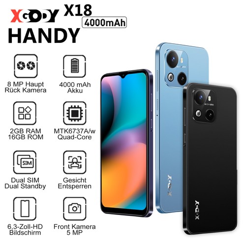 6,3" Nowy smartfon Android Telefon komórkowy bez umowy Quad-Core 2 * SIM 2 + 16GB 4000mAh 4G - Zdjęcie 2 z 15
