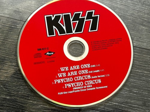 KISS CD We Are One Maxi Single CD w/ Psycho Circus Video UK 1998 Vintage Kiss - Foto 3 di 4