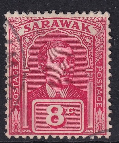 Sarawak Stamps 1928 8c Bright Rose Red SG82 - fine used - Picture 1 of 2