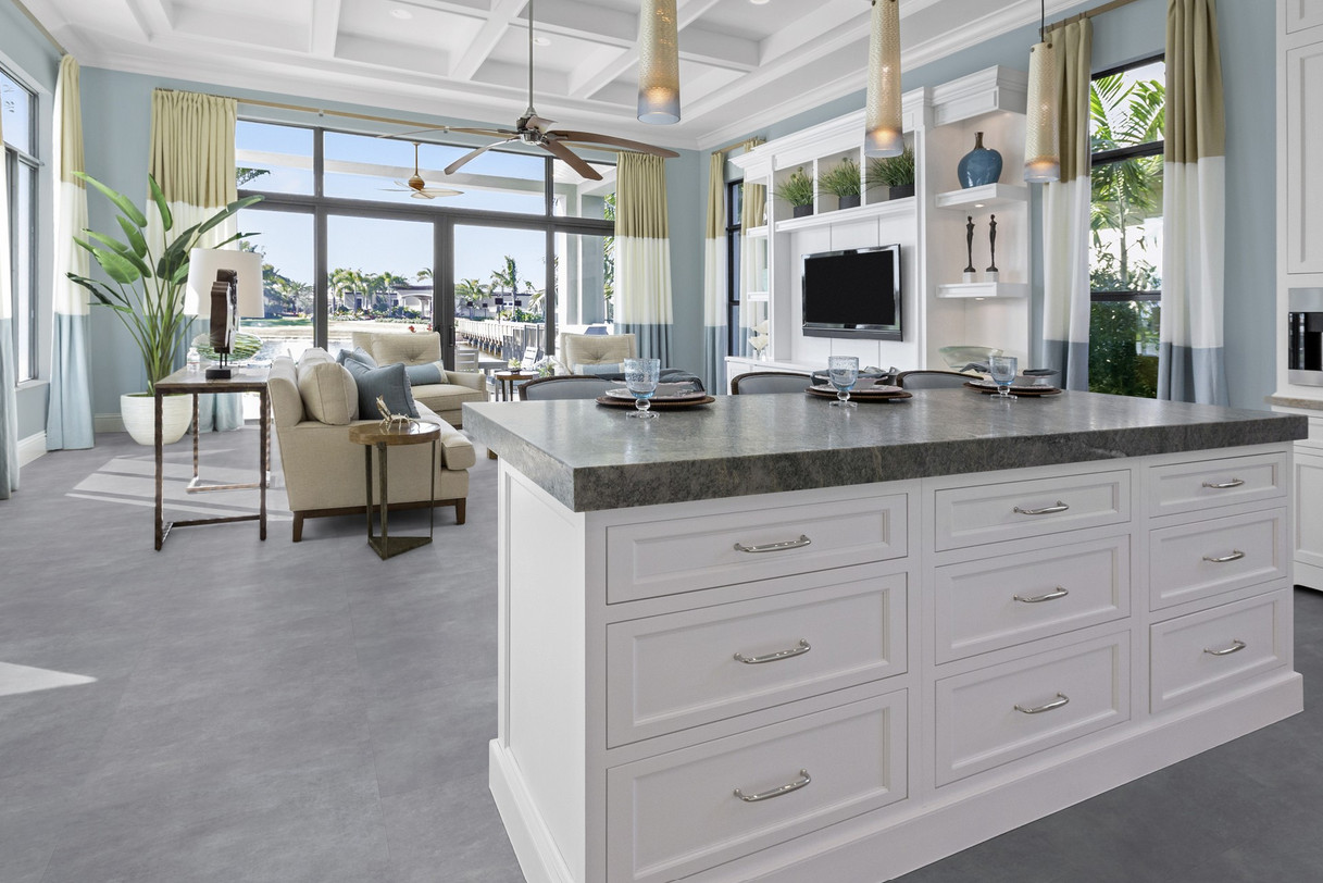Klick Vinylboden Fliese Cement mit integriertem Trittschall ab 18,99 m²