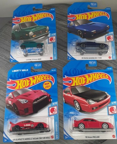 Hot Wheels J imports set JDM 1/64 lot of 4 Toys Mazda Nissan Honda Prelude N600 - Picture 2 of 7