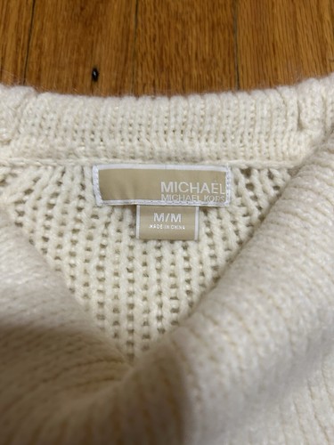 Michael Kors Eggshell White Sweater Alpaca Blend Cowl Neck, Women's Medium - Picture 5 of 7