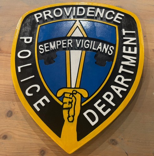 Police Providence Rhode Island 3D routed wood patch plaque sign Custom