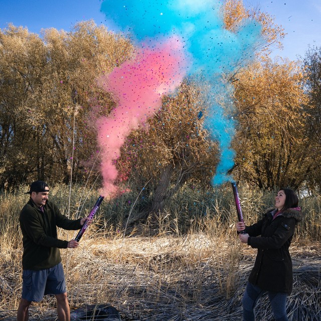24" Gender Reveal Smoke Powder & Confetti Cannons [Choose Color] Party Cannon! eBay