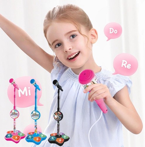 Kids Karaoke Musical Microphone Toy With Adjustable Stand & Colorful Light - Picture 12 of 16