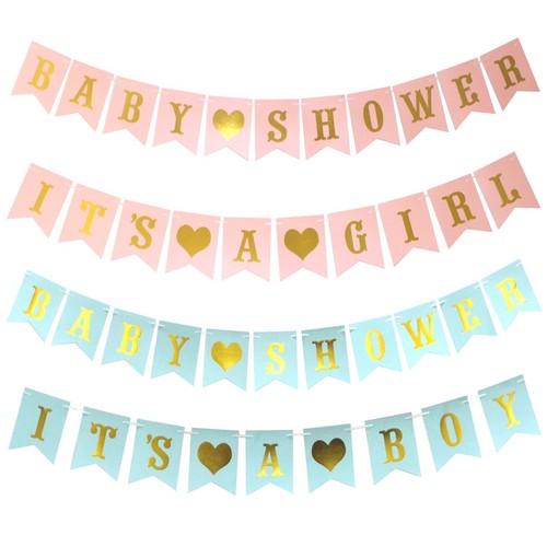 Baby Shower Banner Bunting Garland Boy Or Girl Hanging Photo Prop Party Decor - Picture 19 of 60
