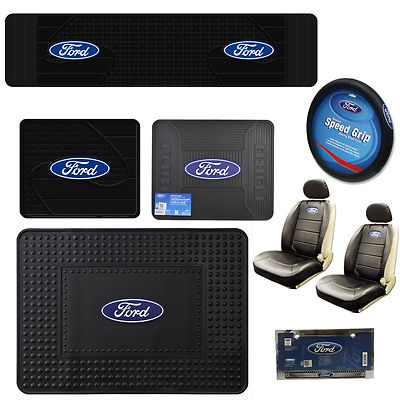 New FORD Cargo Utility Floor Mats / Seat Covers / Steering Wheel Cover Keychain