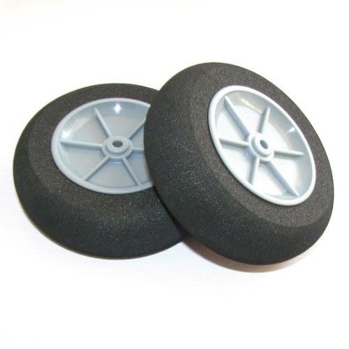 RC model plane landing wheels D80*Ø4*H24mm EVA Sponge Tyre & Plastic Hub X2PCS - Picture 2 of 8
