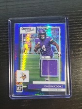 2022 Donruss Optic Blue Hyper Prizm Threads Relic Dalvin Cook Vikings #DT-DC
