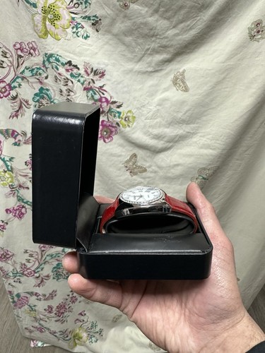 Gossip Quartz Women's Watch GSP543 Japan MOVT Red Band Pearl Face + Jewels - New - Picture 6 of 13