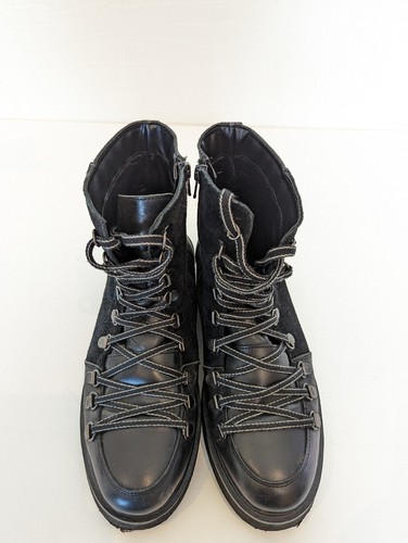 Ladies Black Leather Mountain Boots size 6 - Foto 5 di 7