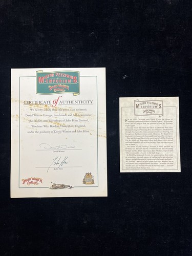 VINTAGE DAVID WINTER COTTAGES MISTER FEZZIWIGS EMPORIUM - ORIGINAL BOX  COA 1990 - Picture 8 of 11