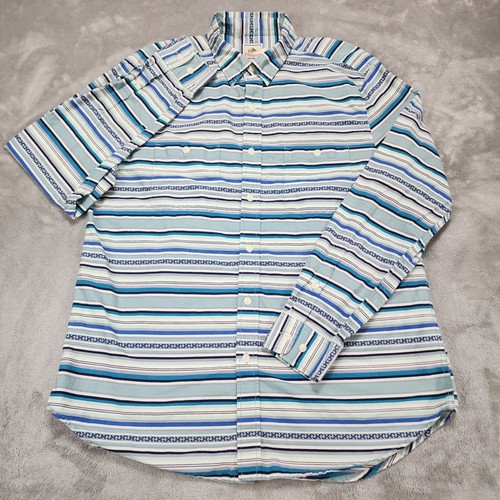 Surf Pendleton Shirt Mens Large Blue Stripe Long Sleeve Button Up Surf Board - Picture 2 of 9