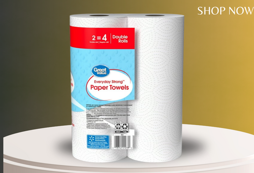 Everyday Strong Paper Towels, Paper, 2 Double Rolls, Split Sheets - Picture 1 of 5