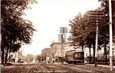 Wellington Ohio Main Street Railway Postcard Trolley Interurban RPPC Reprint