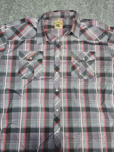 Coevals Club Pearl Snap Hemd Herren 3XL rot weiß schwarz kariert Western - Bild 4 von 6