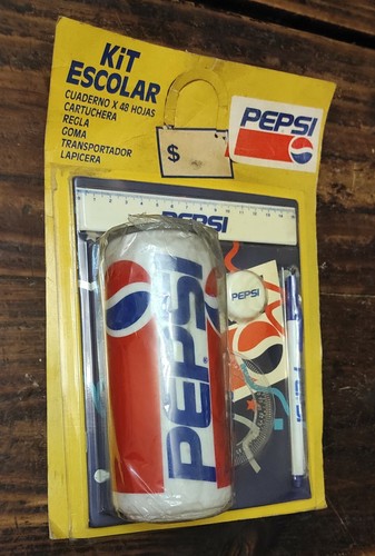 VINTAGE SELTENES Pepsi Schulset für Schule Heimstudium Argentinien PEPSI Dose Etui MOC - Bild 9 von 11