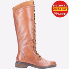 Hush Puppies Rudy Womens Leather Knee High Fashion Dress Boots Tan