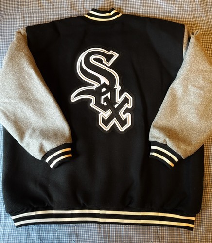 JH Design White Sox All Wool Jacket W/Embroidered Front & Back Logo 5XB New - Picture 5 of 5