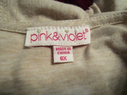 Pink Violet Size 6x Girls Tan & Burgundy Beaded-Sparkle Dress - Picture 10 of 10