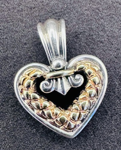 Vintage Nancy & David 925 Sterling Silver & 14k Gold Heart Pendant 8.58g - Picture 21 of 21