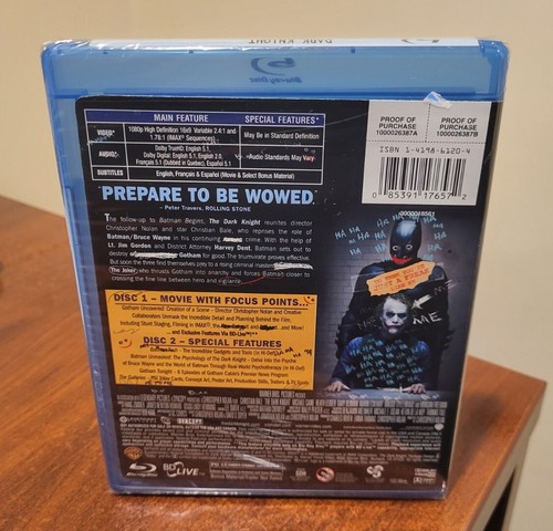 THE DARK KNIGHT New Sealed Blu-Ray Disc 2008 Rated PG-13 Warner Bros. LEDGER - Picture 2 of 4