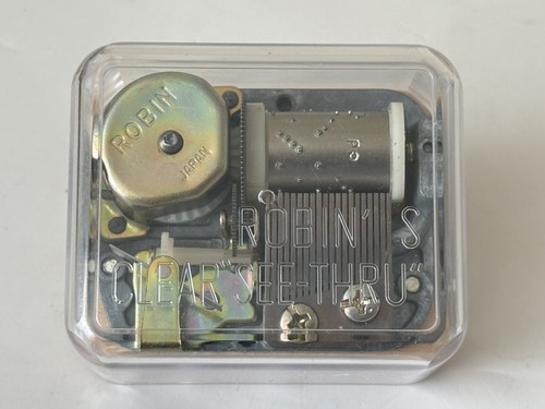 Vintage Japan Robin's Clear See-Music Box - "Lara's Theme" Works