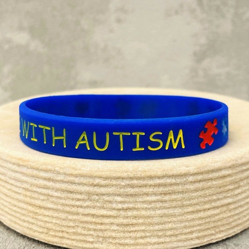 Autistic Awareness Love Wristband Autism Support ASD Aspergers Silicone Band - Picture 2 of 7