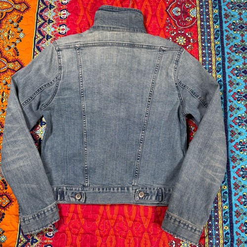 Merona Medium Wash Blue Denim Cropped Jacket Button Front & Chest Pockets S - Afbeelding 2 van 9