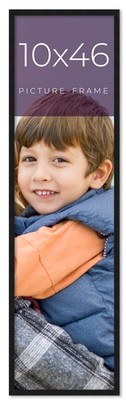 10x46 Frame Black Real Wood Picture Frame Width 0.75 inches | Interior Frame Dep