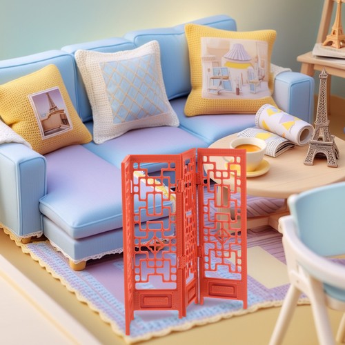 Mini klappbarer Bildschirm Teiler Zum Selbermachen Miniatur Puppenhaus Bewegung hinzufügen - Bild 12 von 12