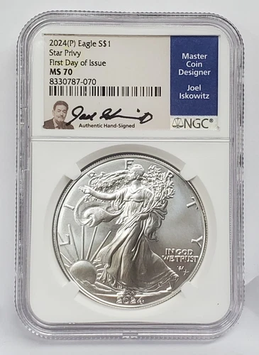 2024 (P) Star Privy 1oz Silver Eagle NGC MS70 FDI Joel Iskowitz Signature Label