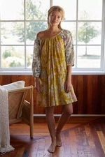 Anthropologie Mollie Tunic Dress Floral Size S Boho Chic Cottagecore Preppy