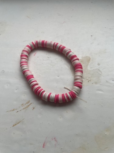 Preppy pink clay bead braclet x 2 - Picture 3 of 3