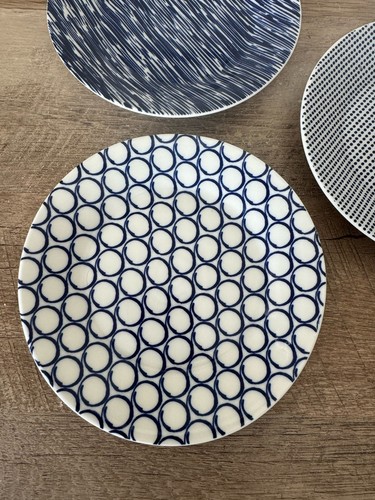 Royal Doulton Pacific Blue Stripes Circles Dessert Vorspeise Teller 3er Set - Bild 2 von 8