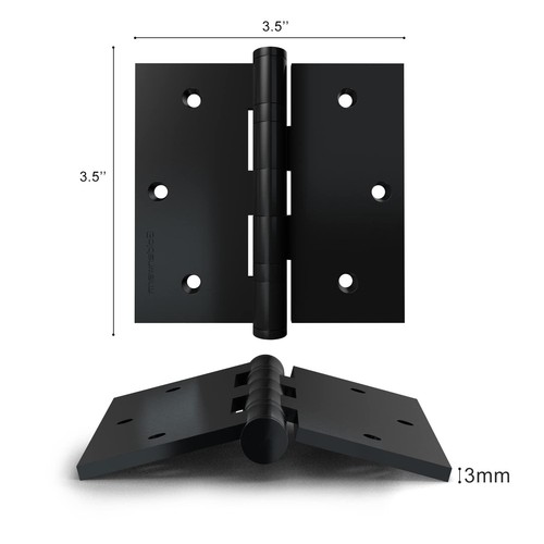 3 Pack Door Hinges Black Matte 3.5'' Stainless Steel Ball Bearing Door Hinges... - Picture 2 of 7